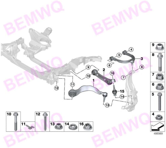 ya 5 8.10 2 Pieces Front Upper Control Arm Kit for BMW G11 G12 740i 750i M760i xDrive 31106868530