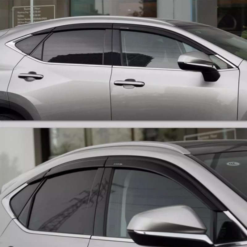 ya 6 8.14 for Lexus NX250 350H 450h 22-24 Window Visor Vent Shades Sun Rain Guard Black 6X