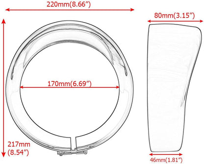 ya 6 8.14 7-inch headlight decorative ring shield chrome plated for Harley Street Glide FLHX