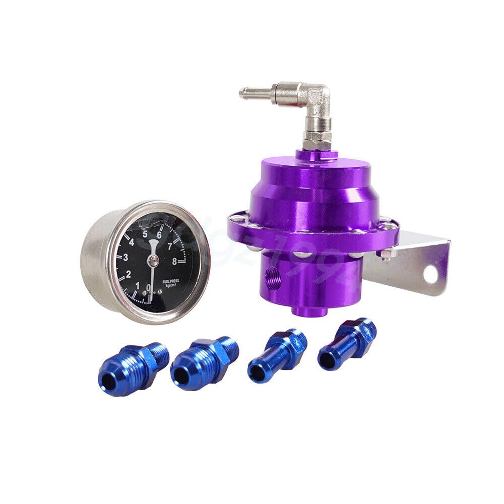 ya 2 8.15 Universal Adjustable Car Fuel Pressure Regulator with Oil Gauge Kit 0-160 PSI L