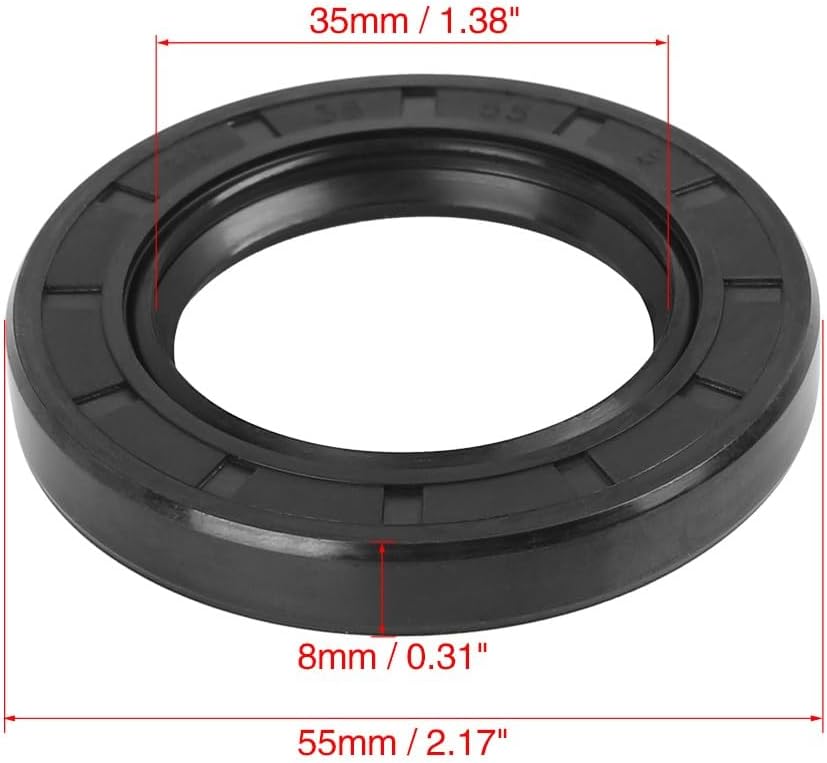 ya 4 8.8.2 35mm x 55mm x 8mm Black Rubber Cover Double Lip TC Oil Shaft Seal