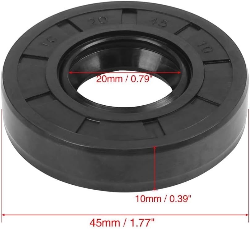ya 4 8.8.2 20mm x 45mm x 10mm Rubber Double Lip TC Type Oil Shaft Seal