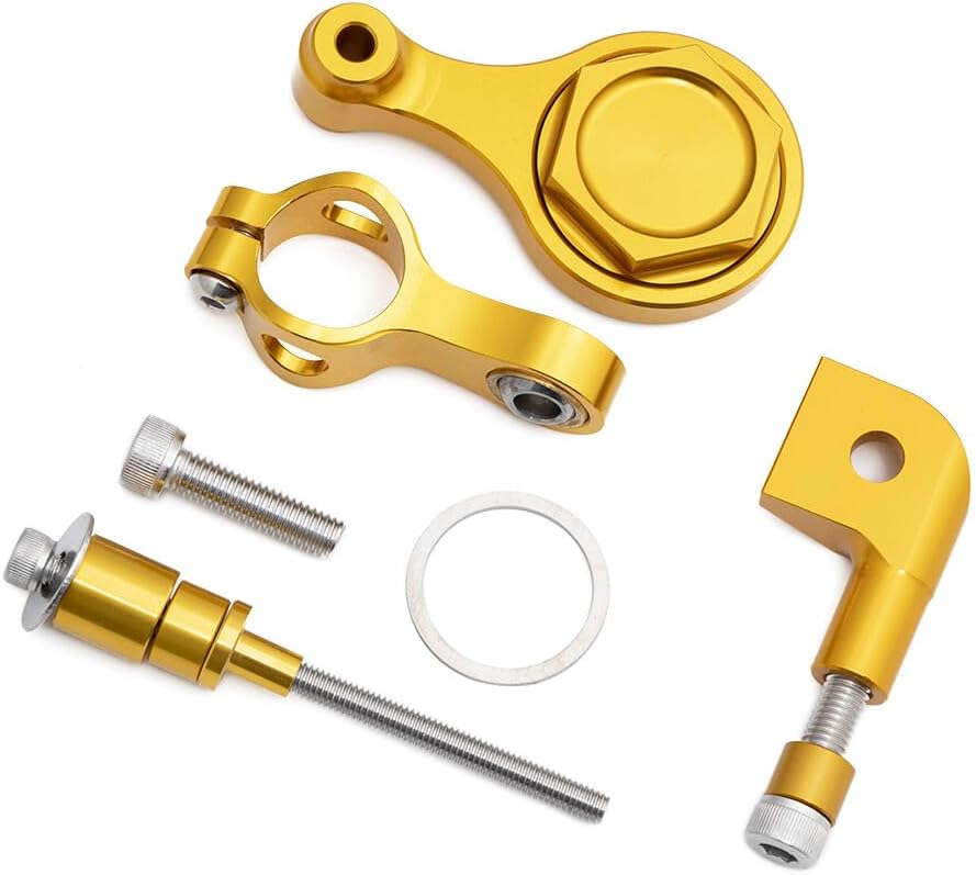 ya 4 8.14 Motorcycle Gold CNC Steering Damper Bracket Mounting for Yamaha YZF R6 2006