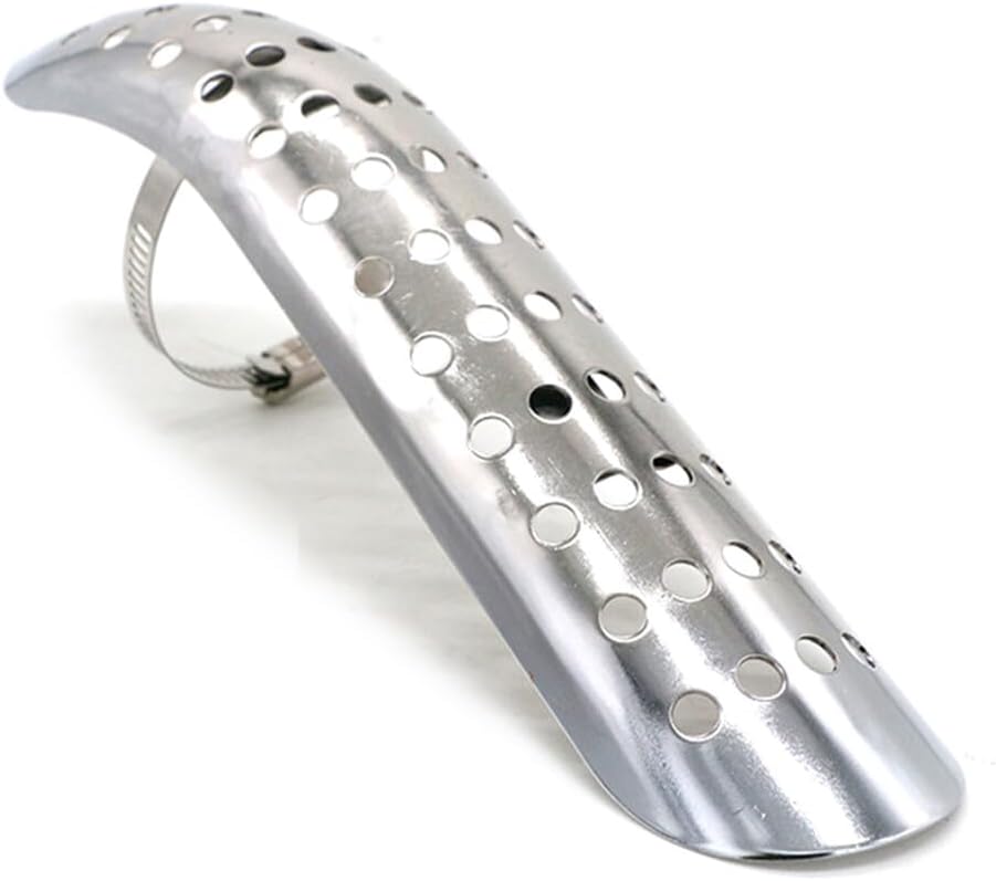 ya 4 8.8.2 Universal Silver Motorcycle Muffler Pipe Heat Shield Cover Heel Guard