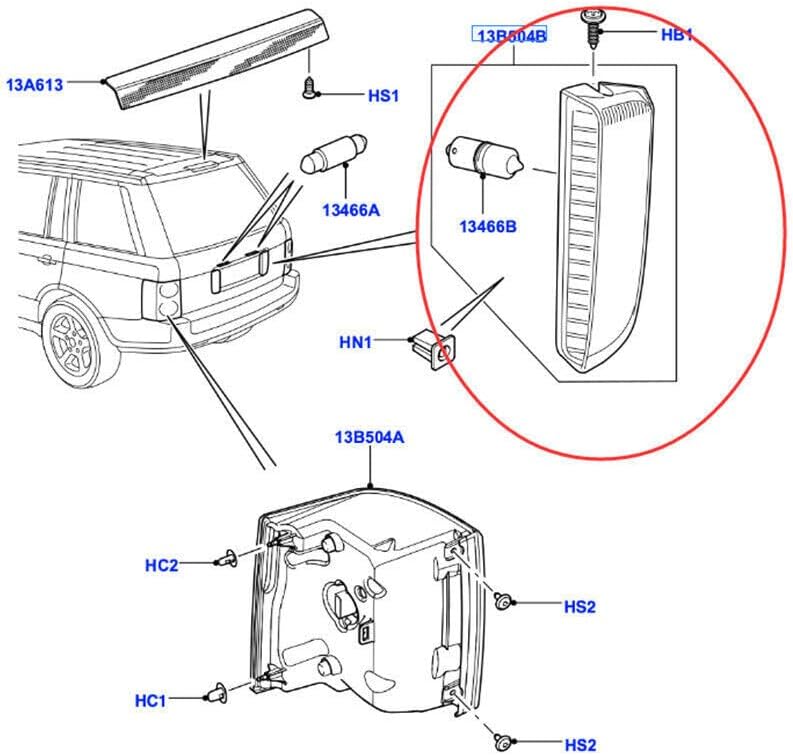ya 2 8.15 Left rear taillight and reverse light are suitable for Land Rover series L322 from 2003 to 2012