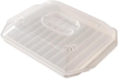 ya 14 9.20 baidi Bacon Rack with Lid, 10.25x8x2 Inches, White£¬ 1 Ounces£¬ 0.5 Liters-1