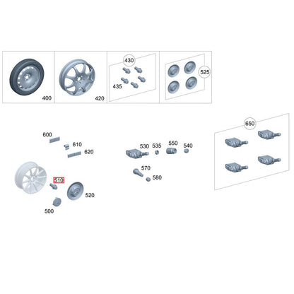 ya 5 8.10 Wheel Lug Bolt and nut 5-piece Set Suitable for Mercedes-Benz ML350 S500 GLK350 S550 CL500 GL450
