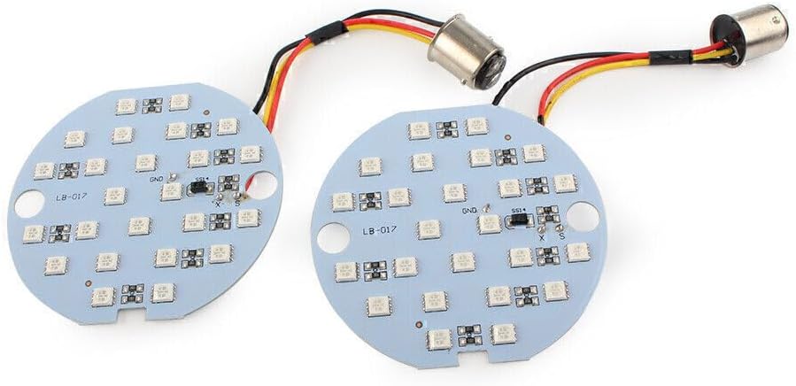 ya 9 10.24 1157 LED Turn Signal Amber Light Daytime Running Panel Lamp fit Harley Soft