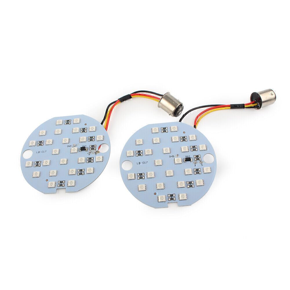 ya 6 8.14 1157 LED Turn Signal Amber Light Daytime Running Panel Lamp fit Harley Softail