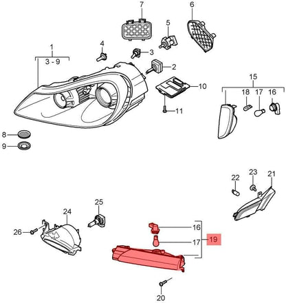 ya 28 10.13 zhengce Right Passenger Turn Signal Light Fits 2008-2010 for Porsche Cayenne 957 T