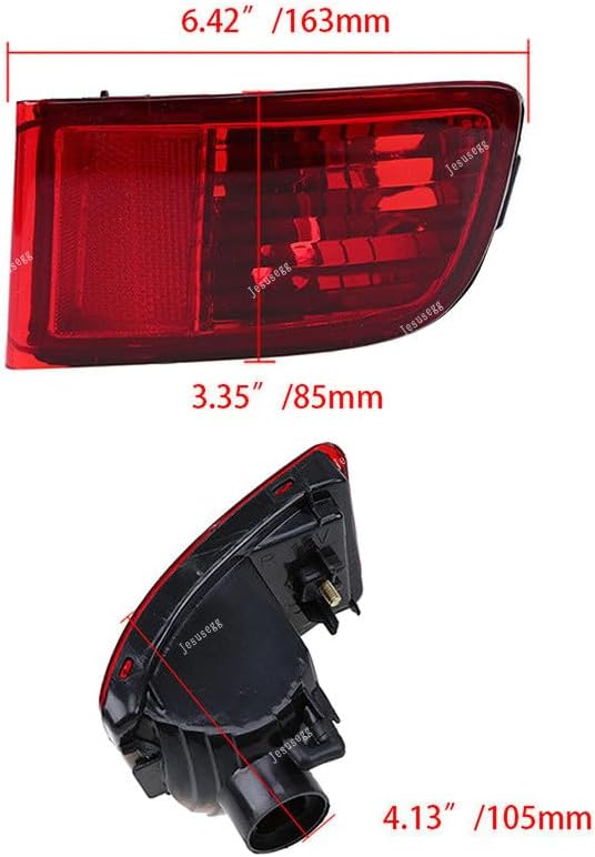 ya 9 10.24 Rear Right Tail Bumper Fog Light Housing Fit for Toyota for Land Cruiser Prado 02-09 Red