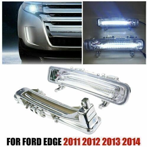 ya 3 8.24 baidi 2 Pack Front LED Fog Light Daytime Running Lights for Ford Edge 2011 2012 2013 2014