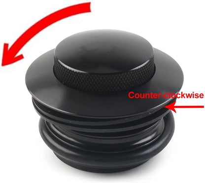 ya 4 8.10 1x Fit Harley 1982-2017 Motorcycle Left Hand Thread Fuel Tank Gas Cap Cover