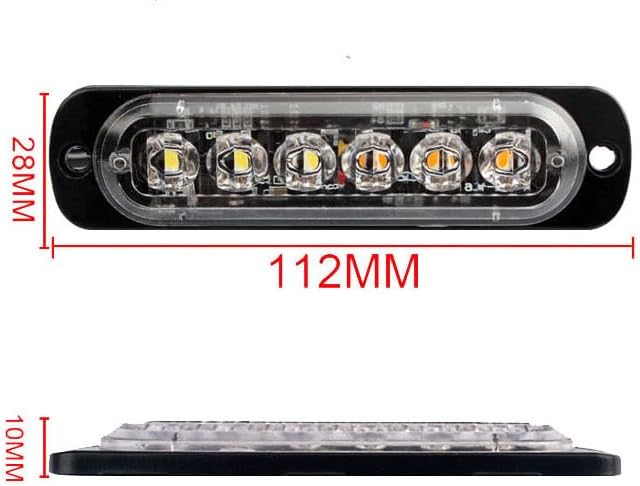 ya 13 9.15 baidi 4x Car Truck Amber White 6LED Strobe Emergency Flashing Warning Light Bar 12-24V
