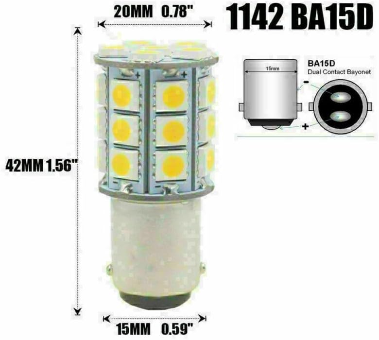 ya 4 8.14 10x CE BA15D 27SMD RV Marine Boat Trailer Light bulbs 1076 Red