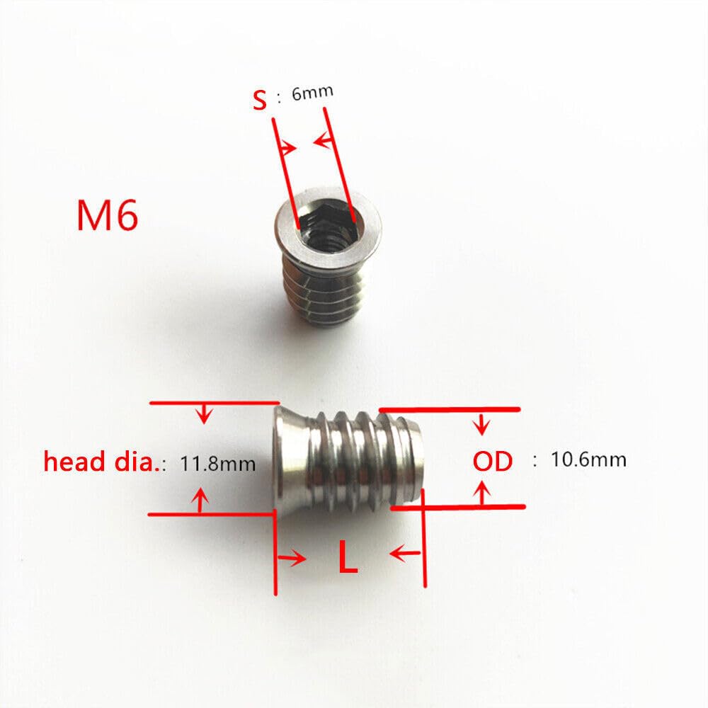 ya 15 10.19 baidi M6 M8 M10 Stainless Steel Furniture Nut Hex Flat Head Screw Threaded Wood Insert-13