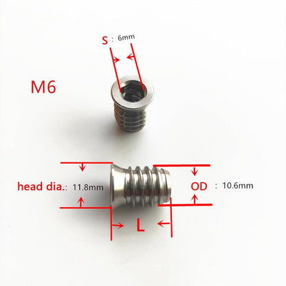 ya 15 10.19 baidi M6 M8 M10 Stainless Steel Furniture Nut Hex Flat Head Screw Threaded Wood Insert-13