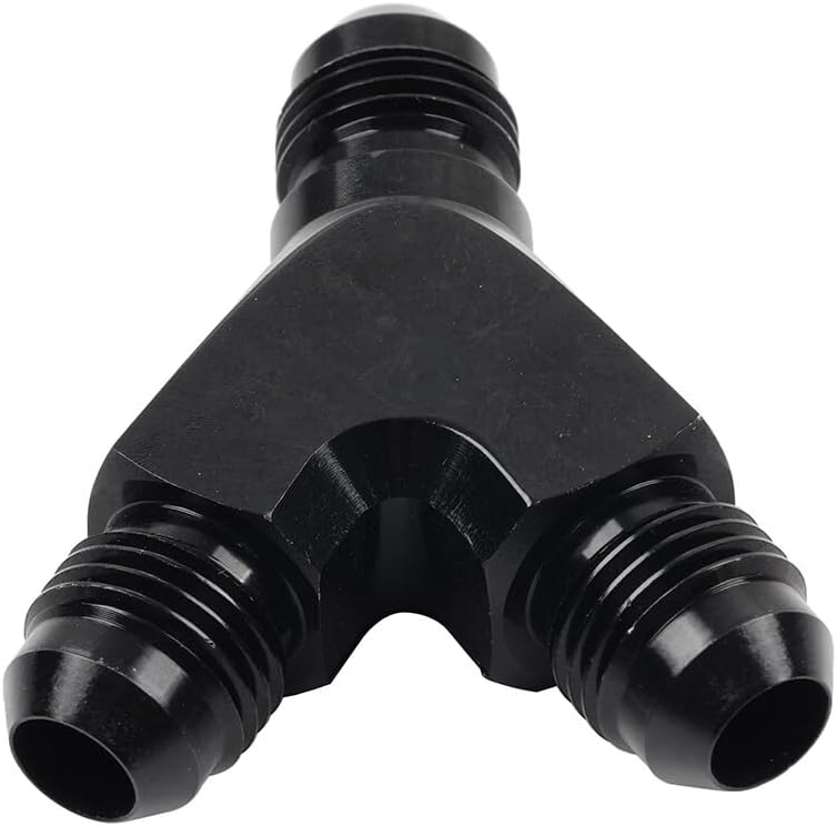 ya 11 9.14 baidi8AN AN8 Black Y Fuel Block Flare Union Junction Fitting Adapter Coupler Splitter