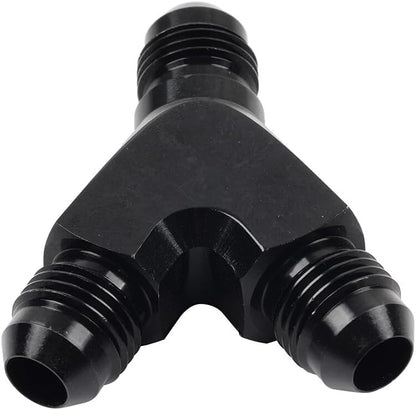 ya 11 9.14 baidi8AN AN8 Black Y Fuel Block Flare Union Junction Fitting Adapter Coupler Splitter