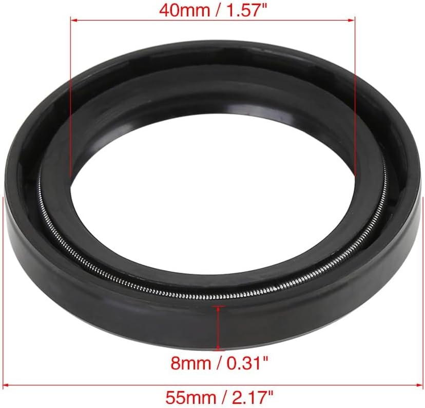 ya 4 8.8.2 40mm x 55mm x 8mm Black Rubber Cover Double Lip TC Oil Shaft Seal