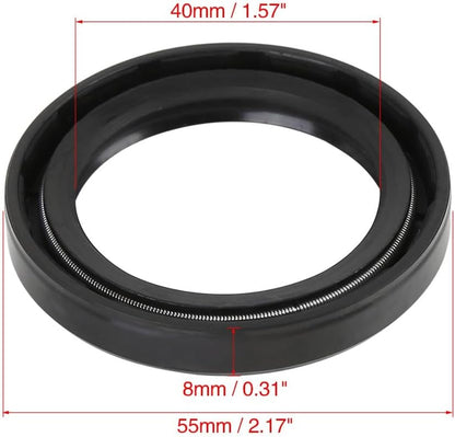 ya 4 8.8.2 40mm x 55mm x 8mm Black Rubber Cover Double Lip TC Oil Shaft Seal