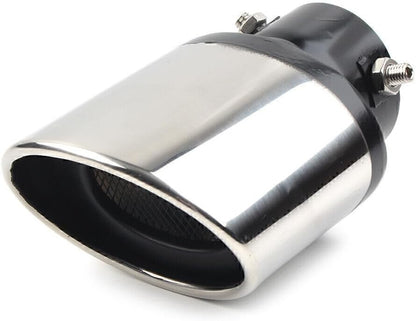 ya 6 8.14 Chrome Car Stainless Steel Rear Pipe Tail Muffler Tip Round Accessories