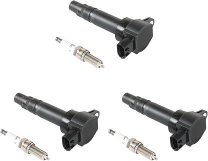 ya 9 10.24 3X Ignition Coil & Platnium Spark Plug for 2008-2015 for Smart Fortwo 1.0L L3 UF681