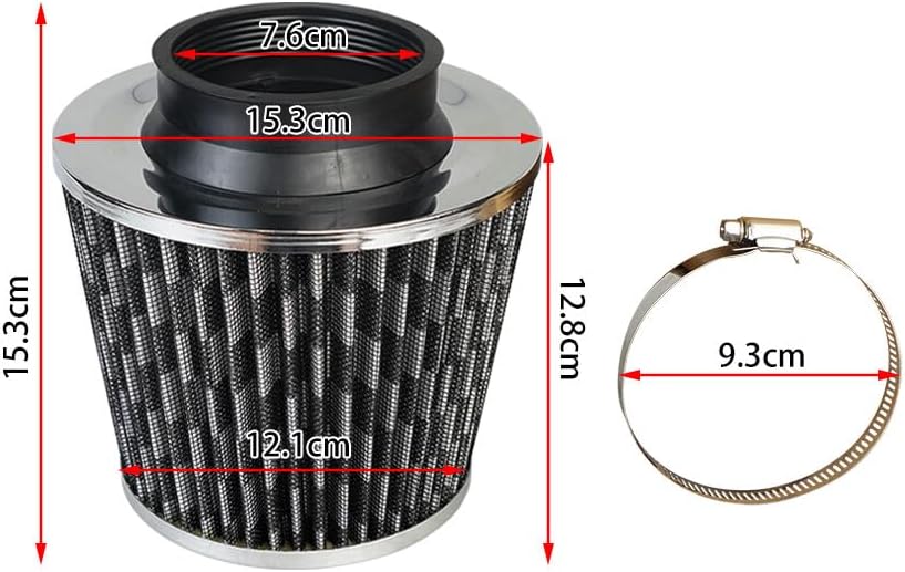 ya 10 9.16 zhengce 1Pc 3 76mm Inlet Cold Air Intake Cone Replacement Quality Dry Air Filter C