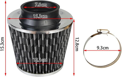 ya 10 9.16 zhengce 1Pc 3 76mm Inlet Cold Air Intake Cone Replacement Quality Dry Air Filter C