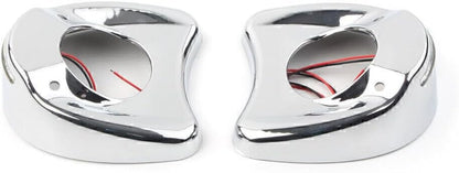 ya 6 8.14 Chrome LED Cover Shell Fit Fairing Side Mirrors Fit Harley Electra Glide 96-13