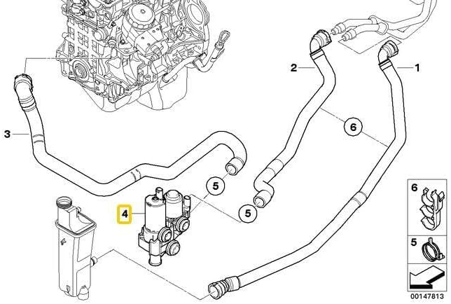 ya 6 8.24 baidi Used heater control valve with auxiliary water pump for BMW E46 X3 318i Z3