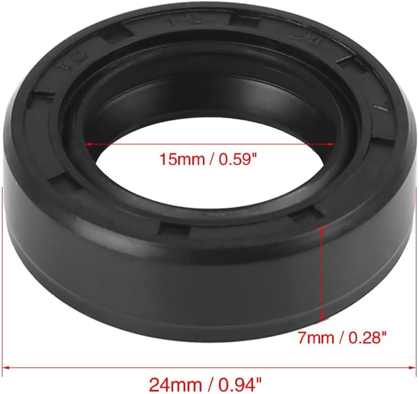 ya 4 8.8.2 15mm x 24mm x 7mm Rubber Double Lip TC Oil Shaft Seal