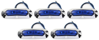 ya 4 8.8 5pcs 4 LED Side Clearance Marker Blue Light For Car Truck Trailer Pickup 12V 24V