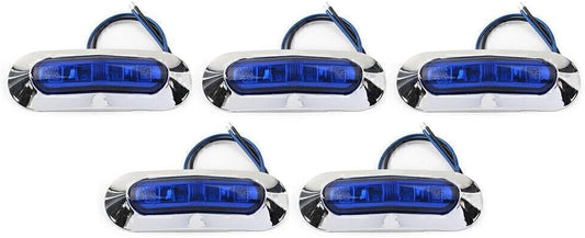 ya 4 8.8 5pcs 4 LED Side Clearance Marker Blue Light For Car Truck Trailer Pickup 12V 24V