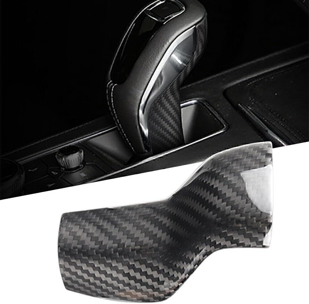 ya 4 8.14 Gear Shift Knob Cover Trim for Cadillac XT4 2018-2020 Carbon Fiber Black Car