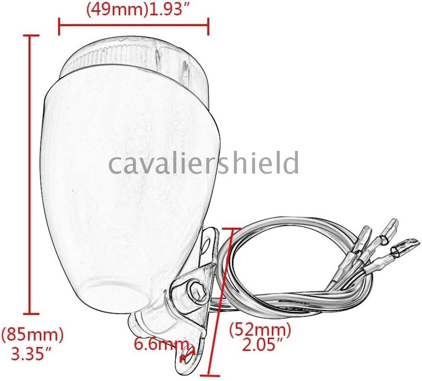 ya 23 10.7 baidi Universal Motorcycle Retro Chrome Rear Brake Stop Red Lens Round LED Tail Light