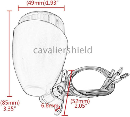 ya 23 10.7 baidi Universal Motorcycle Retro Chrome Rear Brake Stop Red Lens Round LED Tail Light