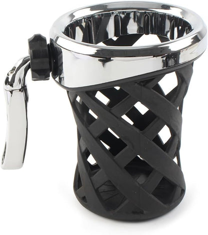 ya 4 8.14 Handlebar Cup Holder Drink W/Mesh Basket Mount Universal Longer Fit for Harley cl