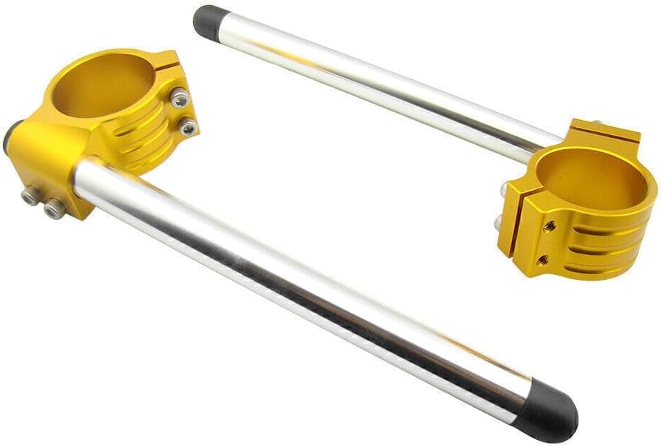 ya 4 8.14 for Ducati 848/1098/1198 Golden 2x CNC 53mm Clip On Ons Handle Bars