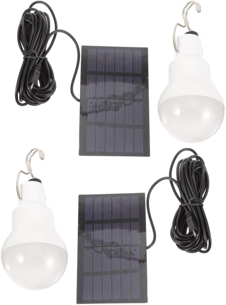 ya 13 9.15 baidi 2 Pcs Camping Lights Shed Solar Powered Indoor for Home Chicken Coop