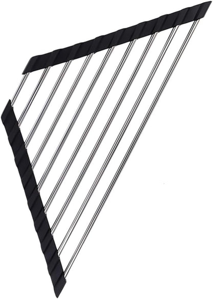 ya 26 10.21 baidi Stainless Steel Shelf Kitchen Sink Stora Rack Triangle Roll-up Dish Drying