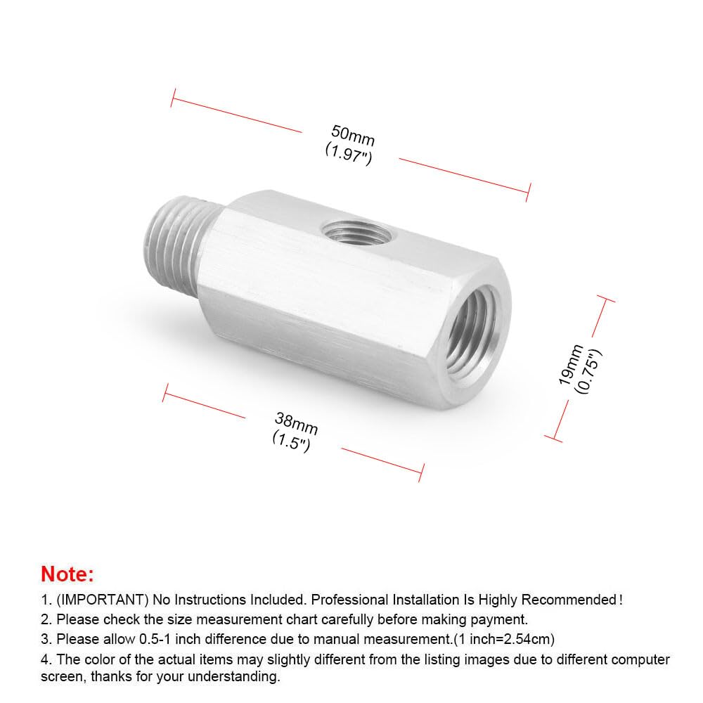 ya 5 8.10 M10x1.5Female Oil Pressure Sensor 1/8NPT Tee to M10x1.5 Male Adapter Supply Feed