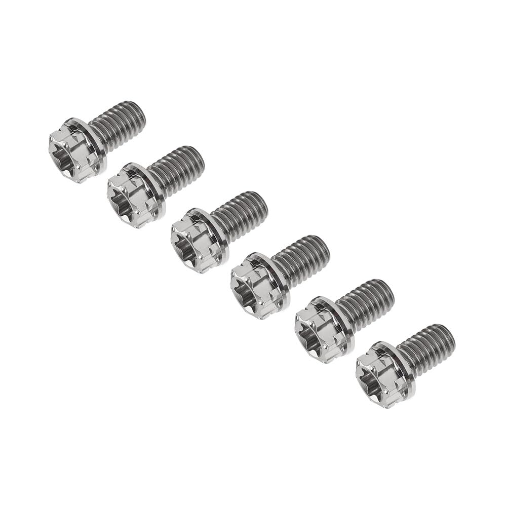 ya 9 10.24 6pcs Bolts Torx Head Flange Screws M6x10mm for Motorcycle Bike Silver