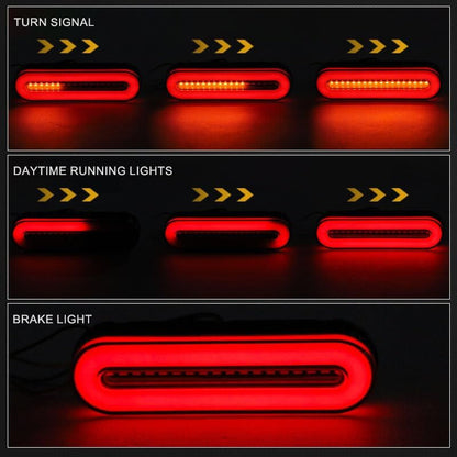 ya 4 8.10 Motorcycle Turn Signal Tail Light Bar LED Running Brake Stop Flowing ATV UTV
