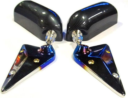 ya 11 9.14 baidi2 pieces of car for MAN ual adjustment retro F1 style blue side mirrors carbon fiber appearance -