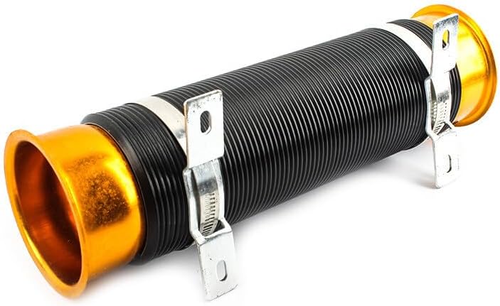 ya 10 9.16 baidi 3 Inch 76mm Flexible Car Cold Air Intake Hose Filter Tube Telescopic Tube Gold-