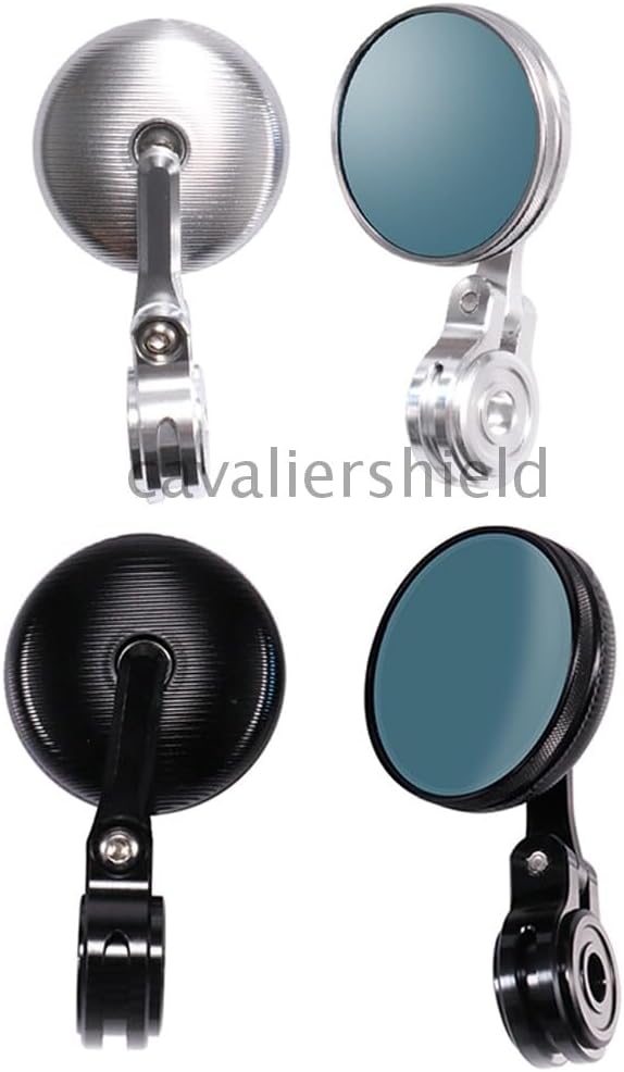 ya 13 9.15 baidi Black/Silver Motorcycle 7/8Handle Bar End Side Round Rearview Mirrors Universal