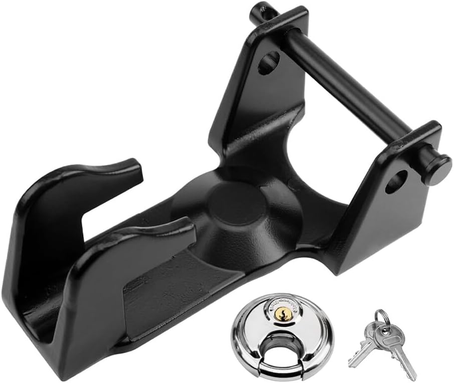 ya 4 8.8.2 Black Gooseneck Coupler Trailer Lock for RVs Heavy Trailers Livestock Haulers