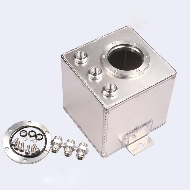 ya 5 8.10 2L Car Fuel Swirl Surge Pot Tank Alloy Surge Tank for 044Fuel Pump Billet Silver