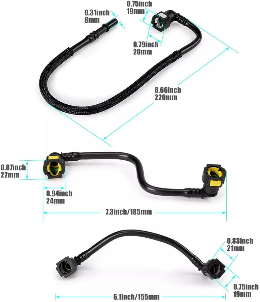 ya 4 8.8.2 3pcs Filter Hose Fuel Lines Kit For for Mercedes W163 ML320 ML430 ML55 1634702864 US